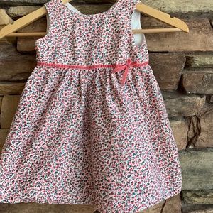 Lands End Floral Corduroy Boho Sleeveless Picture Spring Dress 24 Months